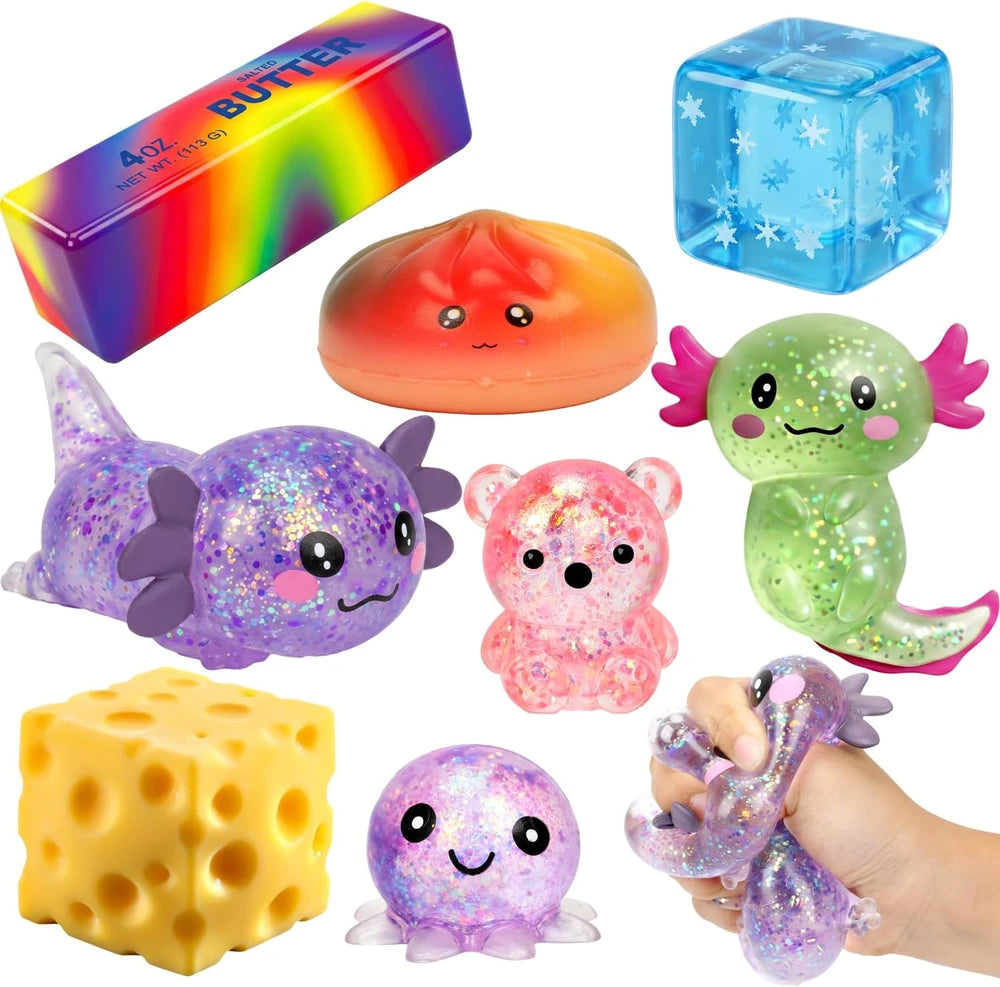 8 Pc Sensory Squishy Fidget Set