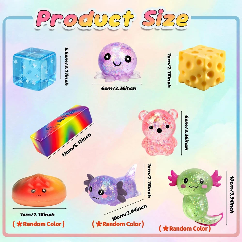 8 Pc Sensory Squishy Fidget Set