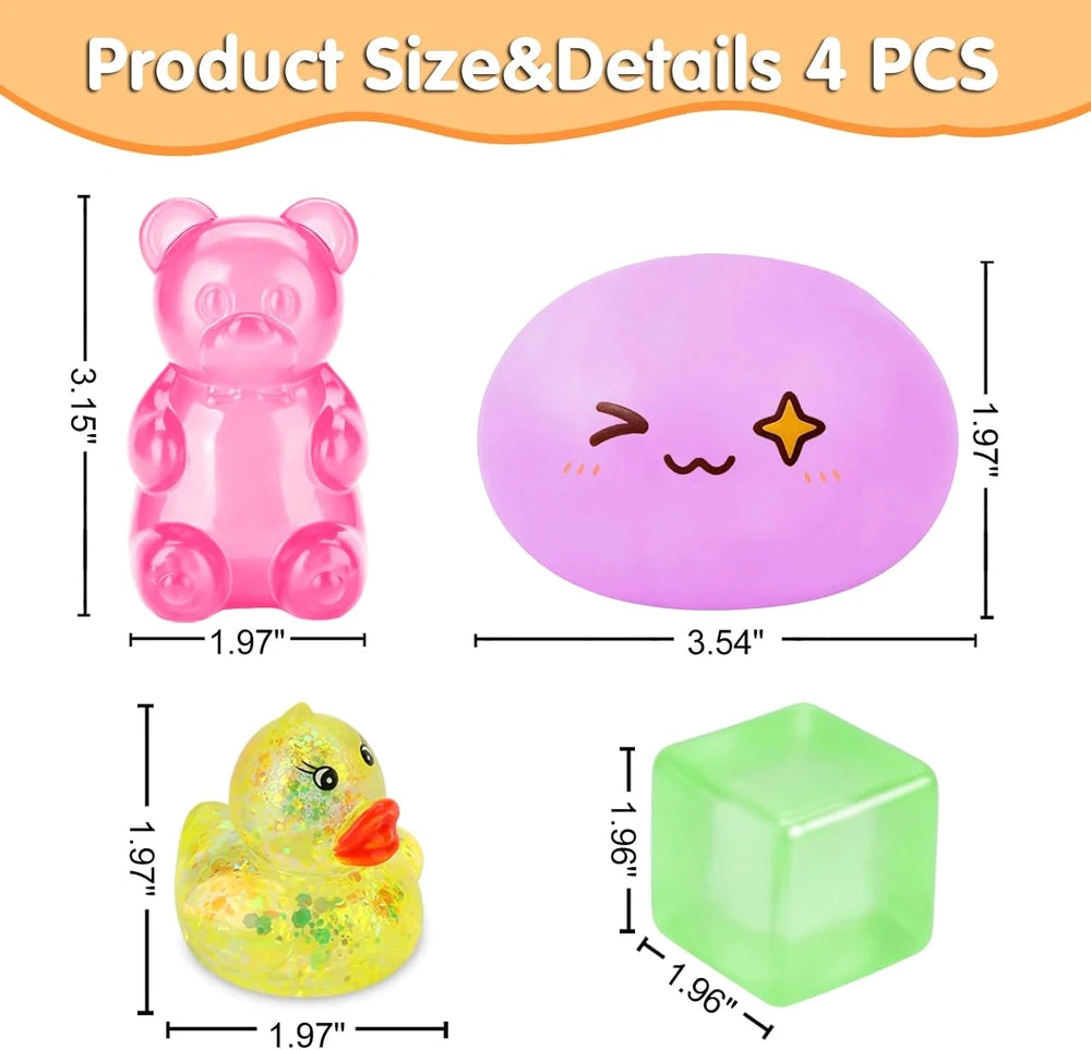 4 Pc Squishy Fidget Toy Set