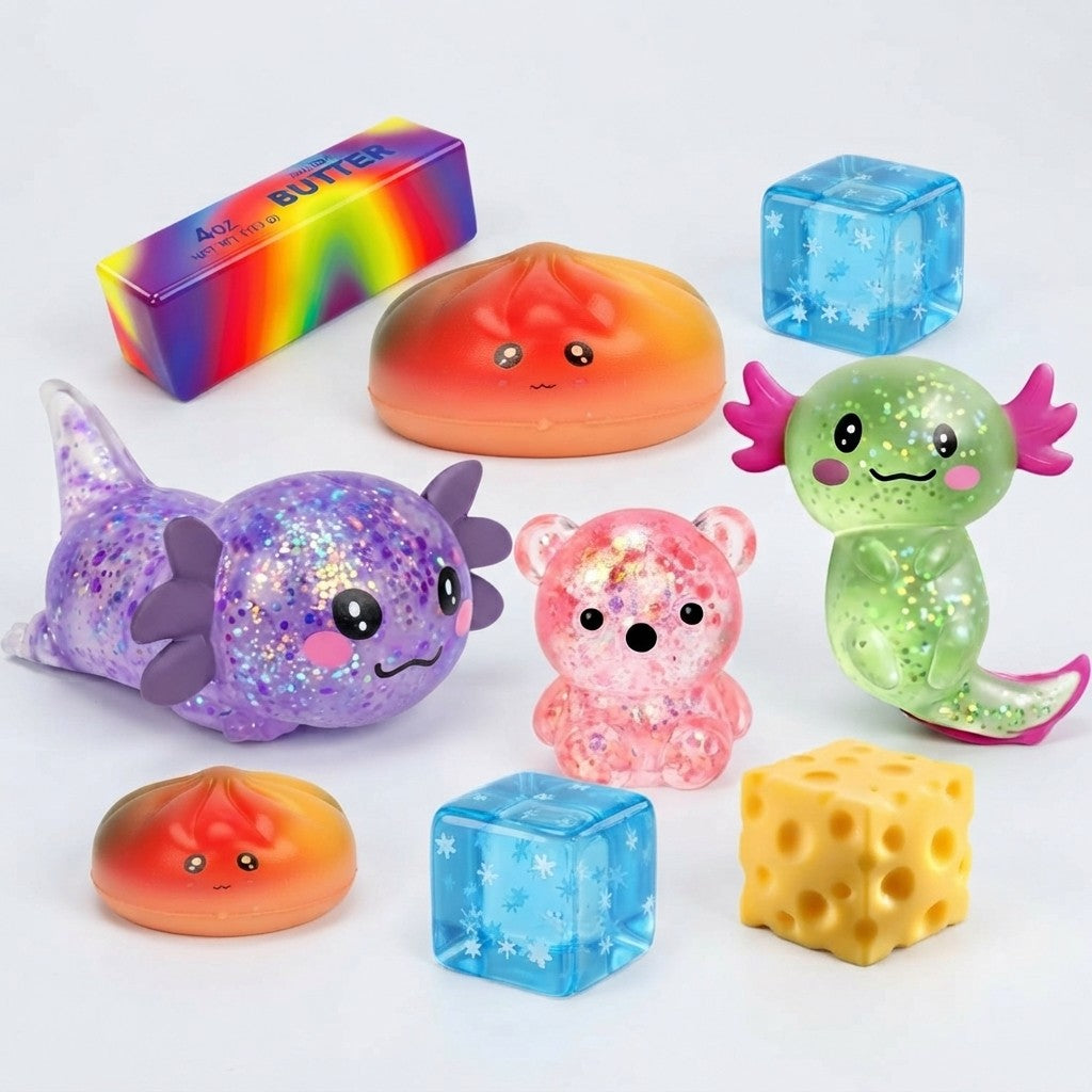 8 Pc Sensory Squishy Fidget Set